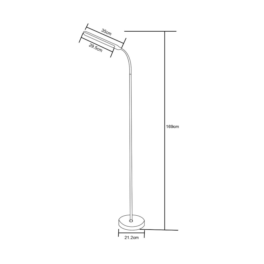 Zuma Line - LED Dimbare Vloerlamp LED/10W/230V 3000/4500/6500K zwart
