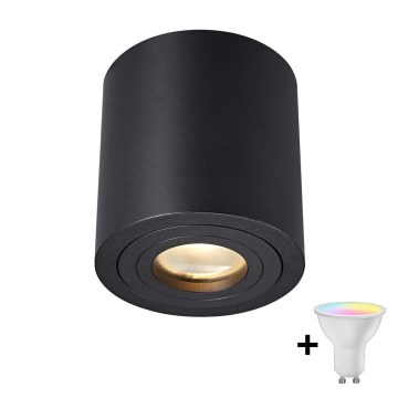 Zuma Line - Spot LED RGBW dimmable pour salle de bains 1xGU10/4,8W/230V IP44 noir + télécommande