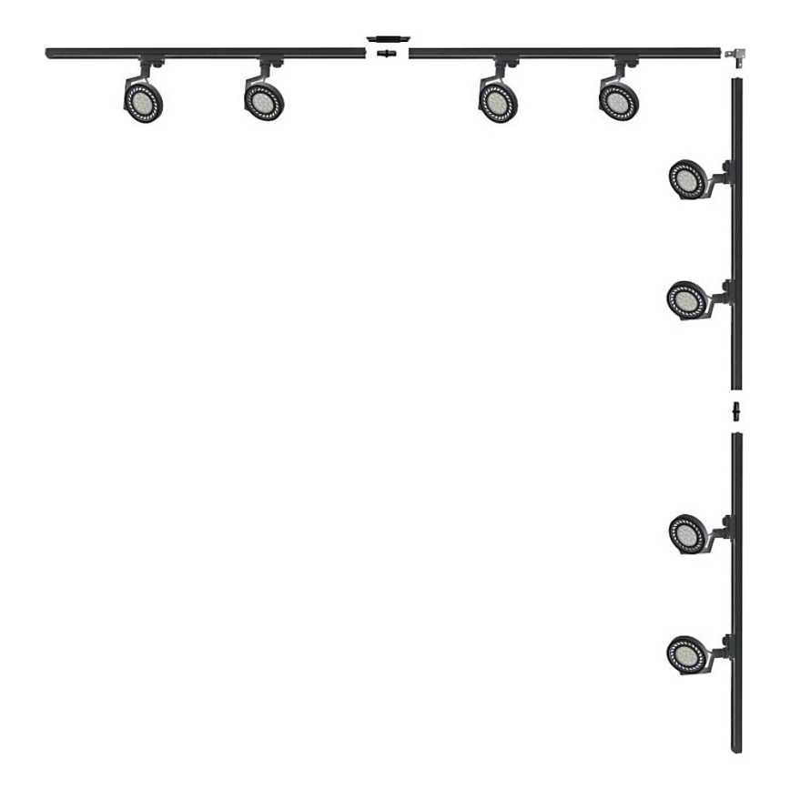 Zuma Line - Spot voor railsysteem, 8x GU10 / 15W / 230V, zwart