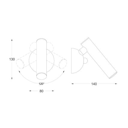 Zuma Line - LED Wandspot LED/5W/230V zwart