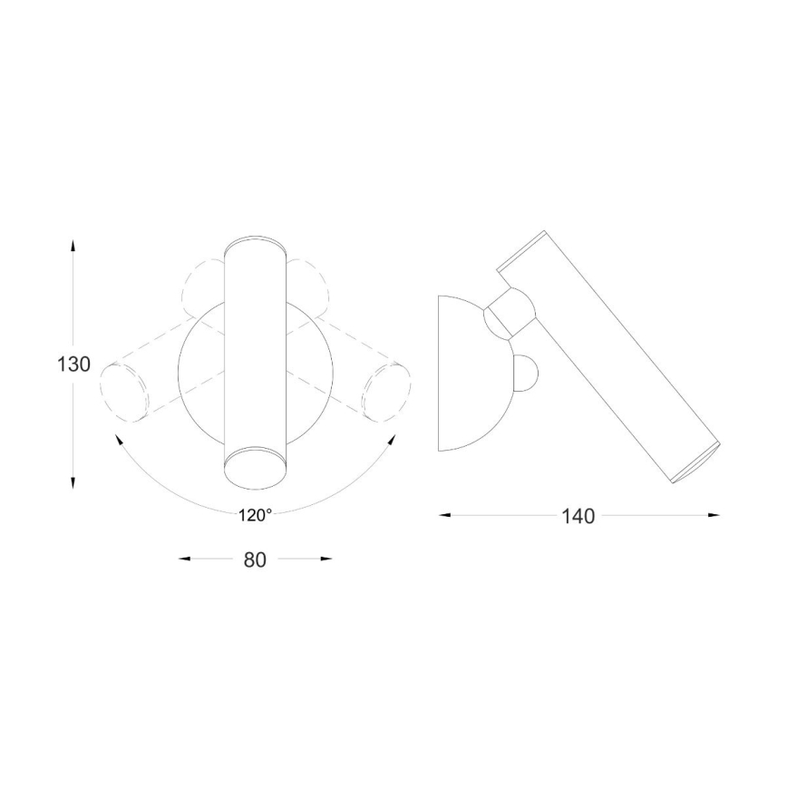 Zuma Line - LED Wandspot LED/5W/230V zwart