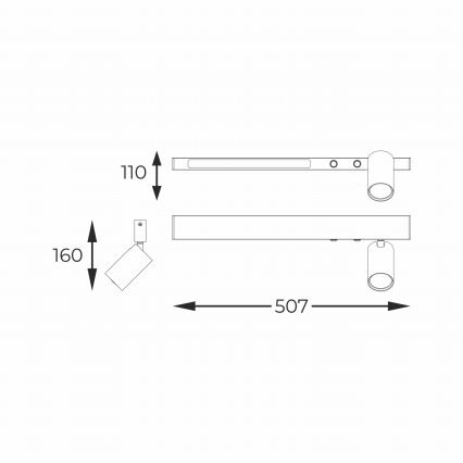 Zuma Line - LED Wandspot 1xGU10/5W/230V + LED/8W zwart