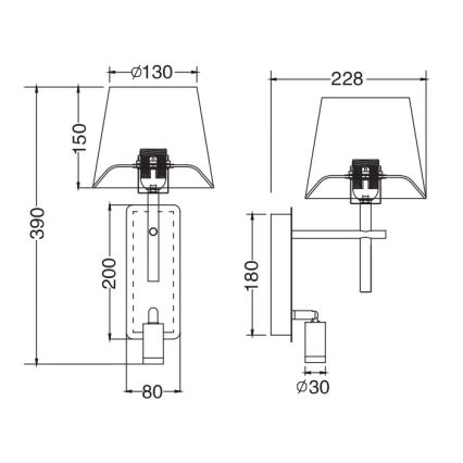 Zuma Line - Applique murale LED 1xE27/40W/230V + LED/2,5W laiton/blanc