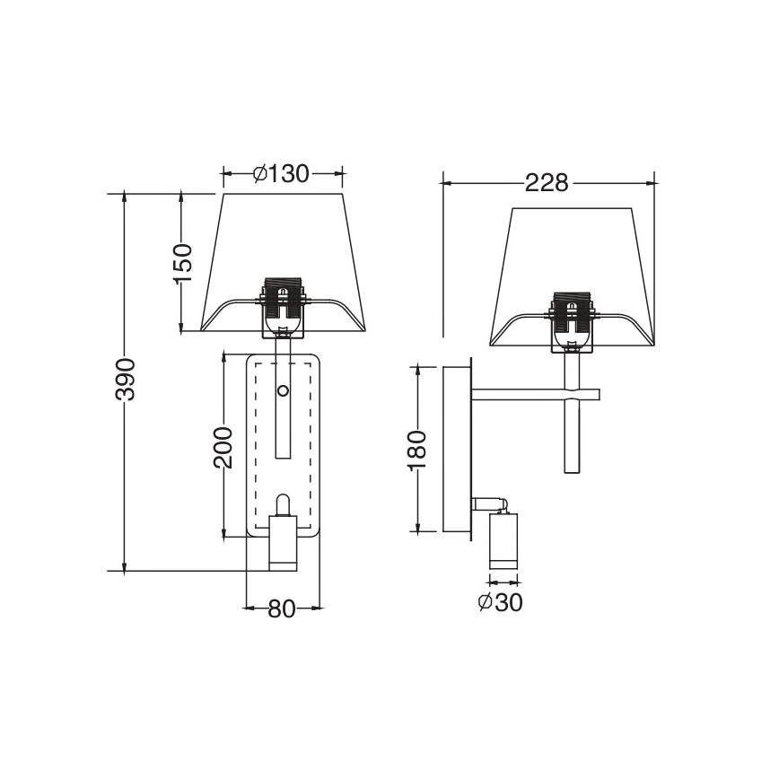 Zuma Line - LED-wandlamp 1xE27/40W/230V + LED/2,5W mat chroom/wit