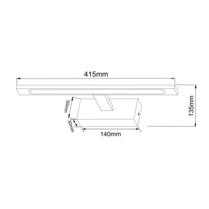 Zuma Line - Éclairage de miroir salle de bain LED/12W/230V 41 cm IP44 noir