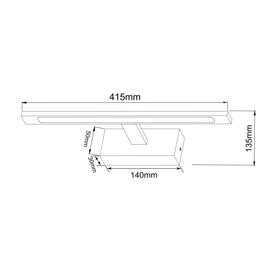 Zuma Line - Éclairage de miroir salle de bain LED/12W/230V 41 cm IP44 noir