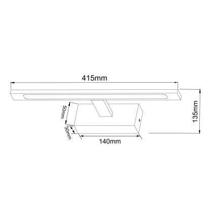 Zuma Line - Éclairage de miroir salle de bain LED/12W/230V 41 cm IP44 doré
