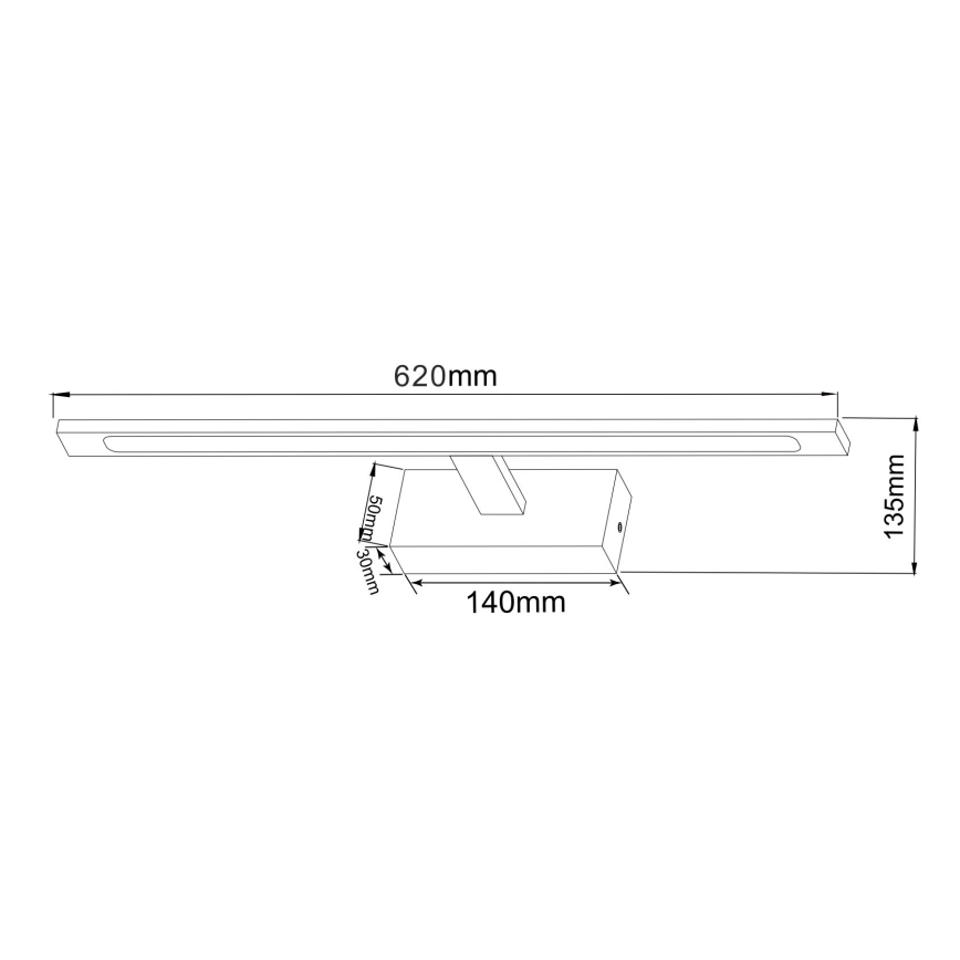 Zuma Line - LED Badkamer spiegelverlichting LED/20W/230V 62 cm IP44 zwart