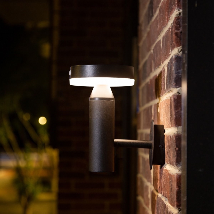 Zuma Line - Lampe murale solaire avec détecteur de mouvement et de crépuscule LED/4,5W/2000 mAh IP44 noir