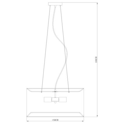Zuma Line - Zwarte Hanglamp aan een koord CAFÉ 4x E27 / 60W / 230V
