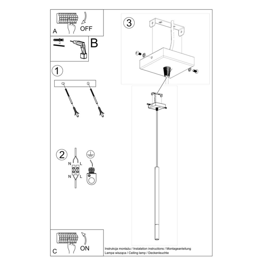 Zwart/Koperen kroonluchter aan koord MOSAIC 1x G9 / 12W / 230V