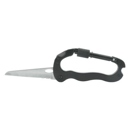 Aluminium multifunctionele karabijnhaak met vergrendeling zwart