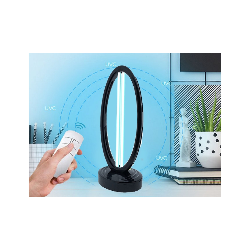 Zwarte desinfectie lamp kiemdodend met ozon UVC/38W/230 + AB