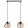 Zwarte Hanglamp aan een koord BERGO 2x E27 / 60W / 230V