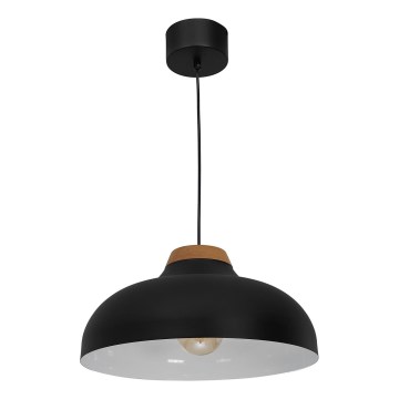 Zwarte Hanglamp aan een koord BURGOS 1x E27 / 60W / 230V