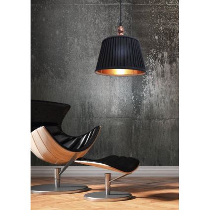 Zwarte Hanglamp aan koord AMORE 1x E27 / 60W / 230V