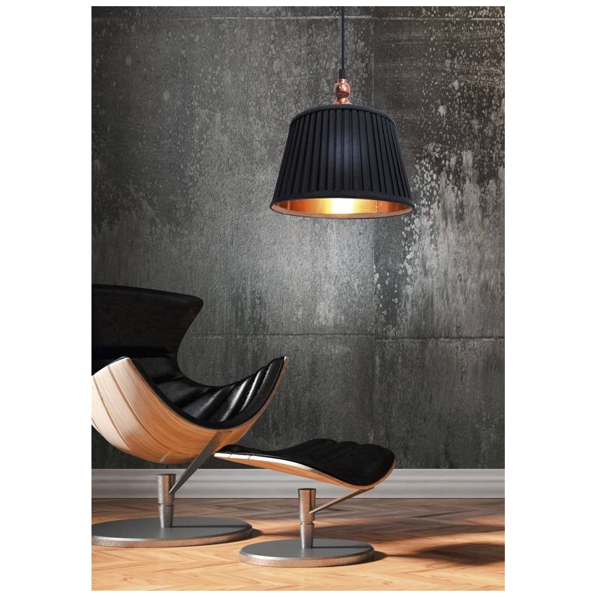 Zwarte Hanglamp aan koord AMORE 1x E27 / 60W / 230V