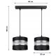 Zwarte Hanglamp aan koord CORAL 2x E27 / 60W / 230V