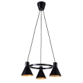Zwarte Hanglamp aan koord MORE 3x E27 / 40W / 230V