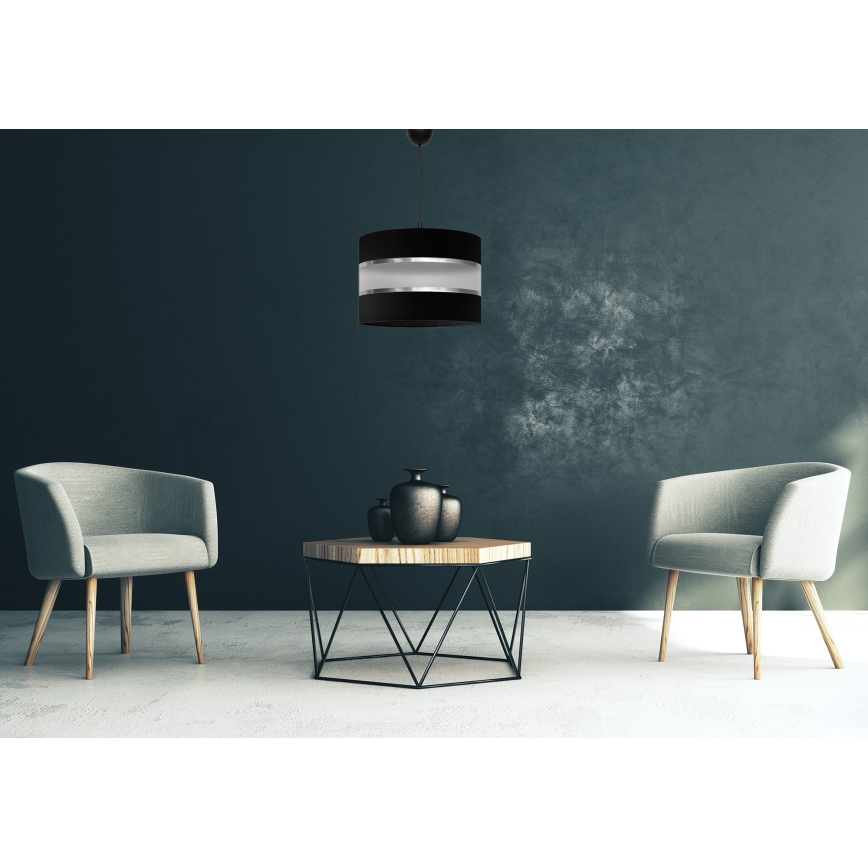 Zwarte Hanglamp HELEN 1x E27 / 15W / 230V