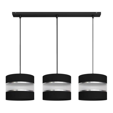 Zwarte Hanglamp HELEN 3x E27 / 15W / 230V