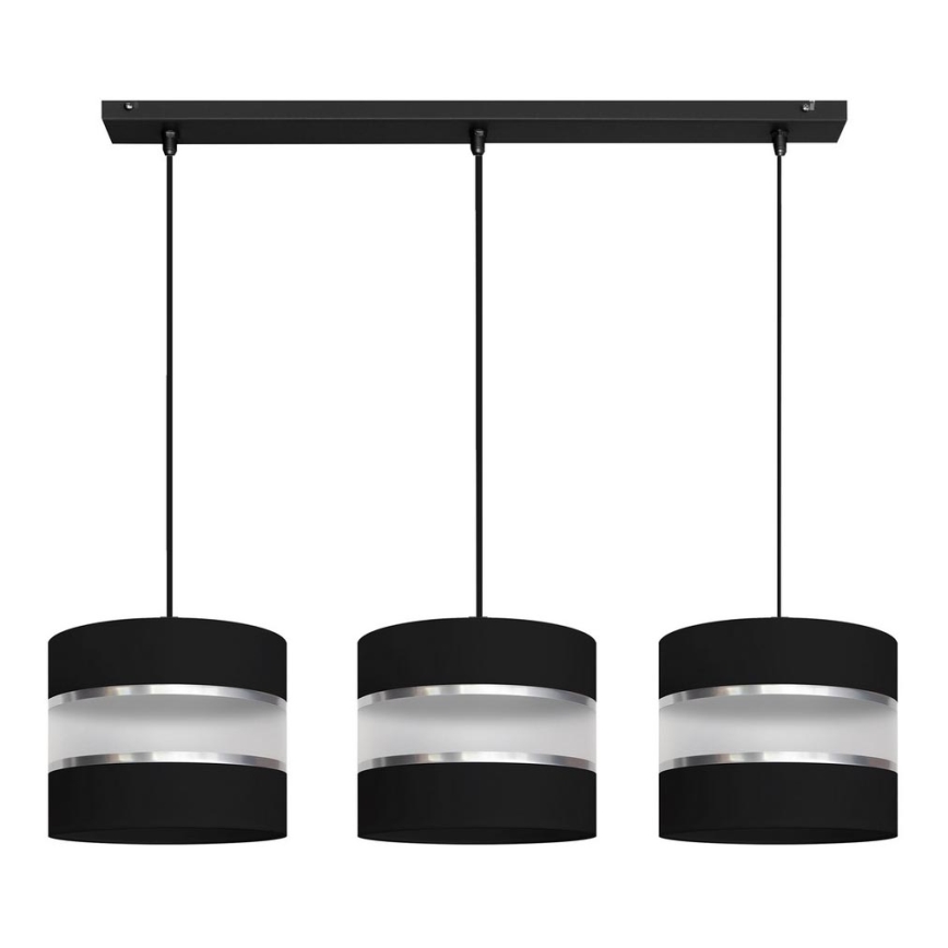 Zwarte Hanglamp HELEN 3x E27 / 15W / 230V