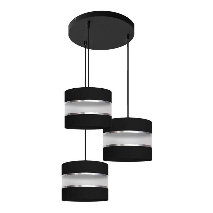 Zwarte Hanglamp HELEN 3x E27 / 15W / 230V