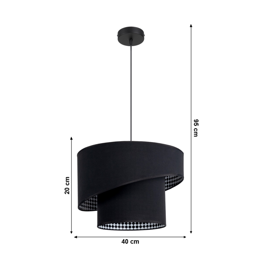 Zwarte hanglamp LORI 1 × E27 / 60W / 230V