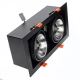 Zwarte Inbouwverlichting PLAZA AR111 2x GU10 / 12W / 230V