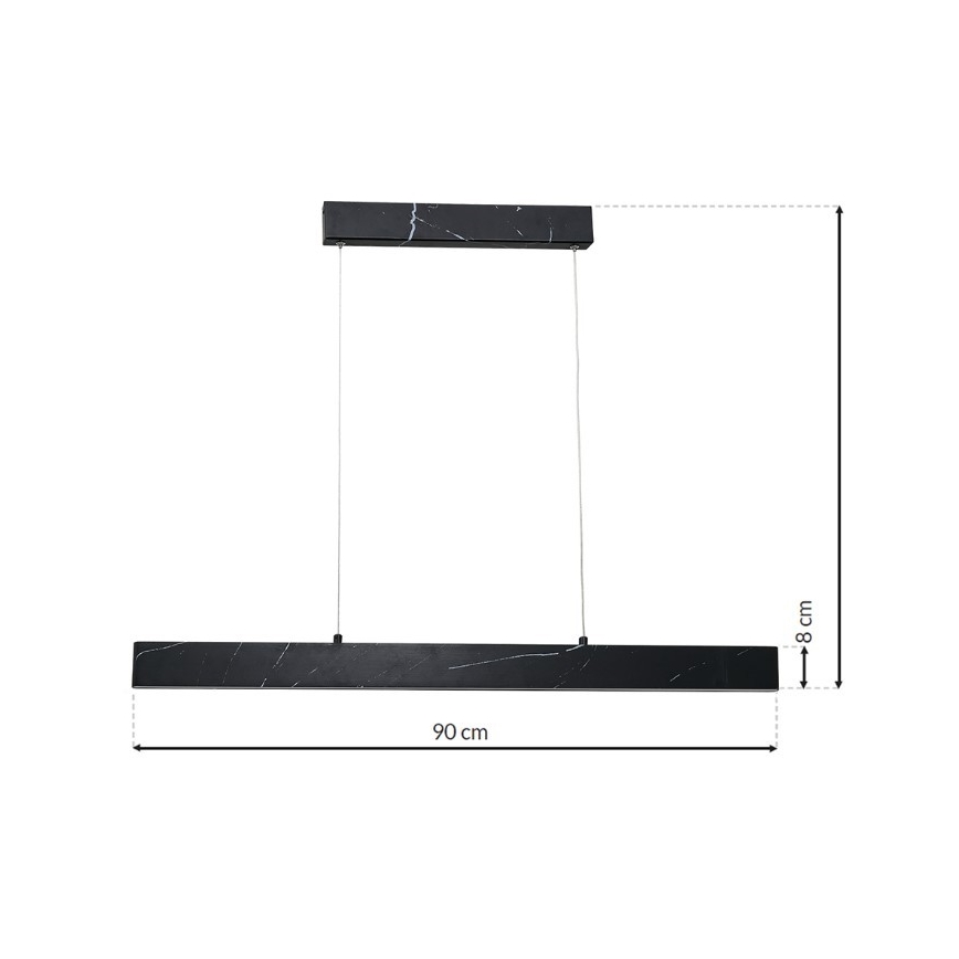 Zwarte LED Kroonluchter aan koord PIERCE LED/18W/230V