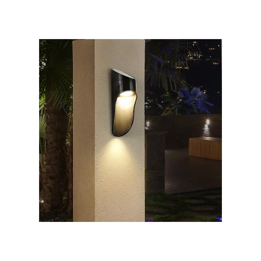 Zwarte LED Solar wandlamp PALESA LED/1W IP65