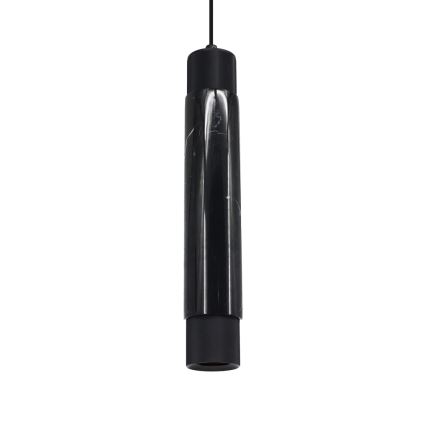 Zwarte marmeren kroonluchter aan koord 1xGU10/8W/230V