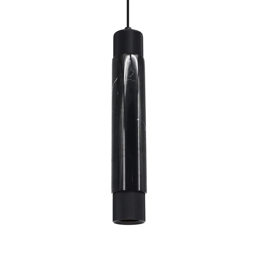 Zwarte marmeren kroonluchter aan koord 1xGU10/8W/230V