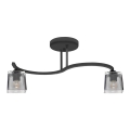 Zwarte Opbouw plafondlamp SANTOS 2x E27 / 15W / 230V