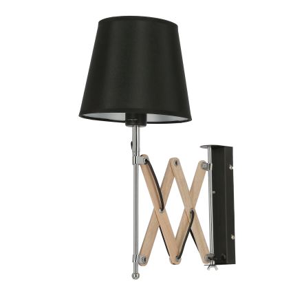 Zwarte Wandlamp MITO 1xE27/40W/230V